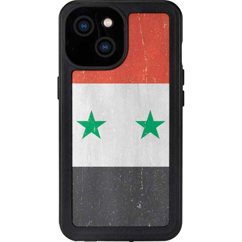 Syria Flag Distressed iPhone 15 Waterproof Case